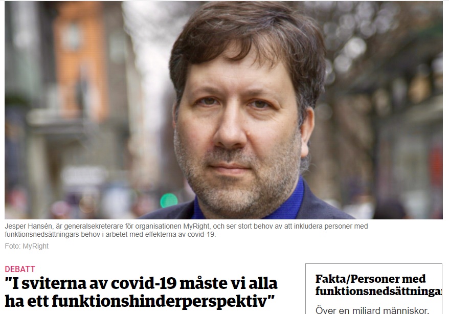 Skärmbild som visar en bild på generalsekreterare Jesper Hansén.