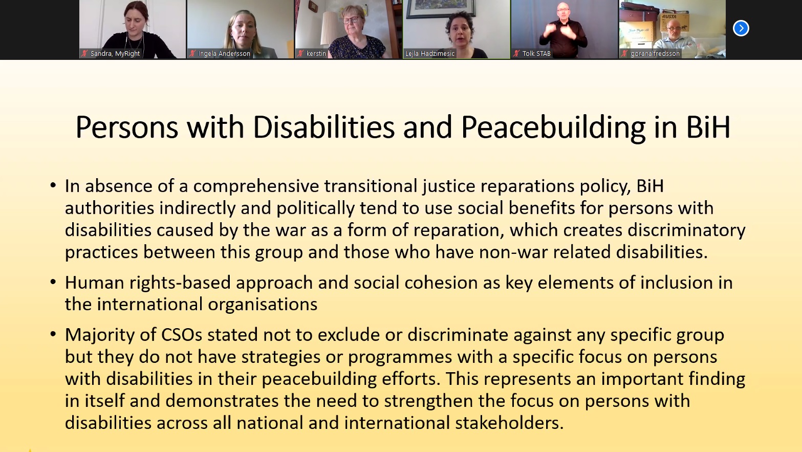 Skärmbild av seminariet