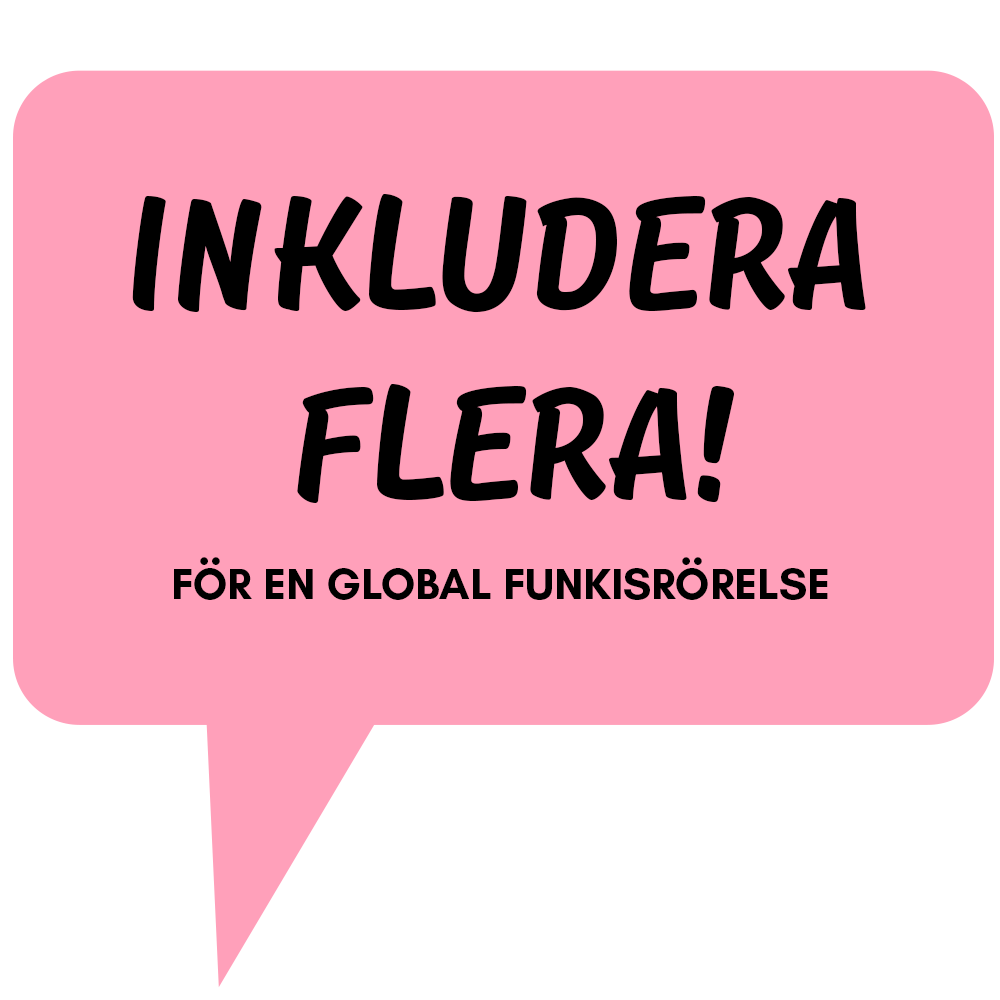 Include several - for a global functional movement stands with black text in a pink speech bubble
